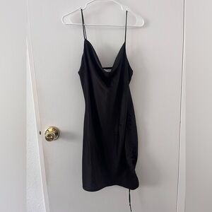 Topshop Slip Dress Mini Cowl Neck Adjustable Side Ruching size 10 Petite